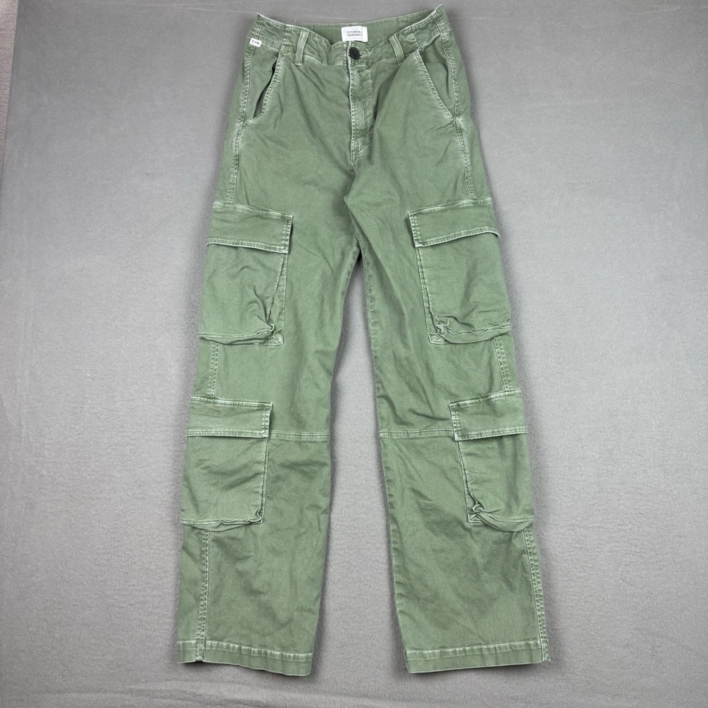 Citizens of Humanity Cargo Pants Womens 24 Green‎ Faded Pockets Utility